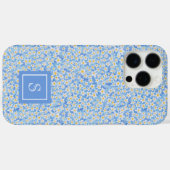 Blauer Daisy-Blumenmuster Personalisiert Case-Mate iPhone Hülle (Rückseite (Horizontal))