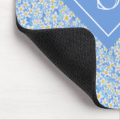 Blauer Daisy-Blumenmuster Personalisiert Mousepad (Ecke)