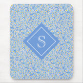 Blauer Daisy-Blumenmuster Personalisiert Mousepad (Vorne)