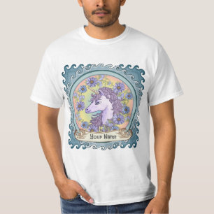 Blauer Daisy Einhorn T-Shirt