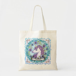 Blauer Daisy-Einhorn  Tragetasche