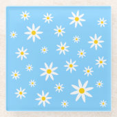 Blauer Daisy-Untersetzer Glasuntersetzer (Vorderseite)