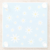 Blauer Daisy-Untersetzer Glasuntersetzer (Rückseite)