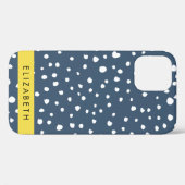 Blauer Dalmatiner Punkte, Punkte, Punkte, Punkte,  Case-Mate iPhone Hülle (Rückseite (Horizontal))