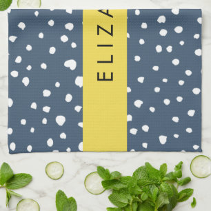 Blauer Dalmatiner Punkte, Punkte, Punkte, Punkte,  Geschirrtuch