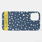 Blauer Dalmatiner Punkte, Punkte, Punkte, Punkte, iPhone Hülle (Rückseite (Horizontal))