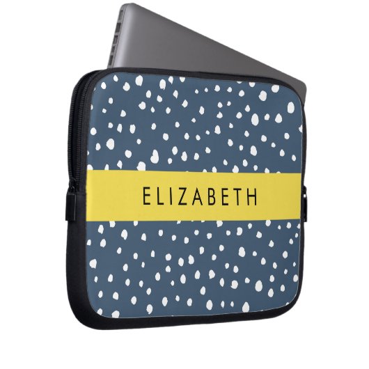Blauer Dalmatiner Punkte, Punkte, Punkte, Punkte,  Laptopschutzhülle (Vorne Rechts)