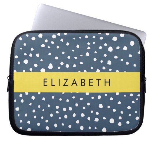 Blauer Dalmatiner Punkte, Punkte, Punkte, Punkte, Laptopschutzhülle (Vorderseite)