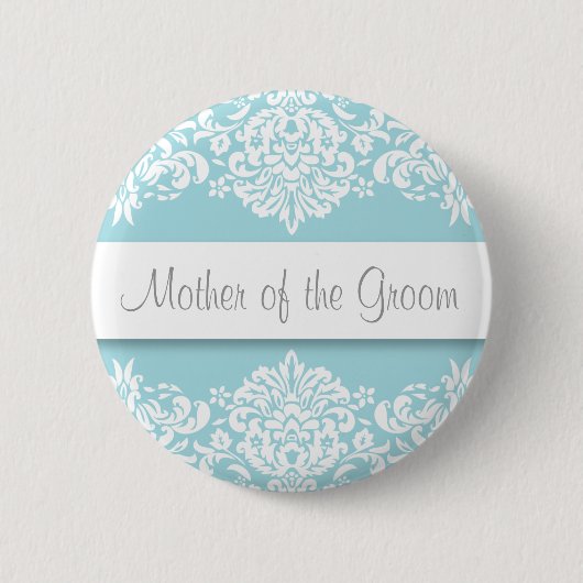 Blauer Damaske Mutter der Groom-Taste Button (Vorderseite)
