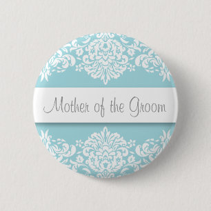 Blauer Damaske Mutter der Groom-Taste Button