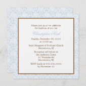 Blauer Damaskus - Taufen Einladung (Vorne/Hinten)