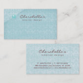 Blauer Damast 1 Visitenkarte (Vorne/Hinten)