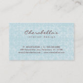 Blauer Damast 1 Visitenkarte (Rückseite)