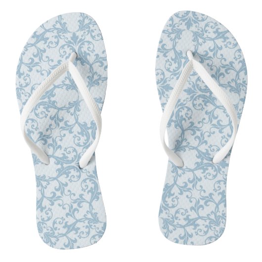 Blauer Damast Badesandalen (Fußbett)
