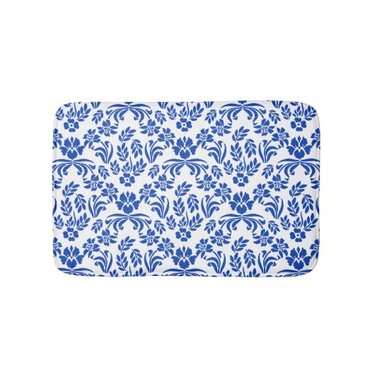 Blauer Damast Bath Mat Badematte (Vorderseite)