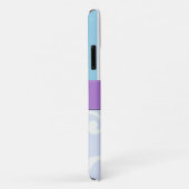 Blauer Damast, blaue Streifen, Streifen, Monogramm Case-Mate iPhone Hülle (Hinten/Rechts)