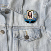 Blauer Damast Button (Beispiel)