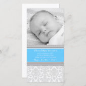 Blauer Damast danken Ihnen Dankeskarte (Vorne/Hinten)