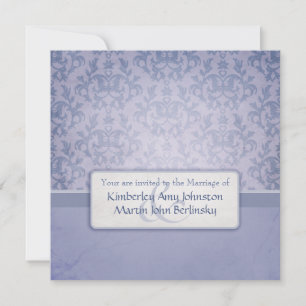 Blauer Damast Einladung zur Hochzeit