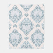 Blauer Damast Fleecedecke (Vorderseite)