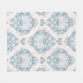Blauer Damast Fleecedecke (Vorderseite (Horizontal))