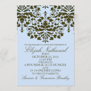 Blauer Damast-formale Ankündigung