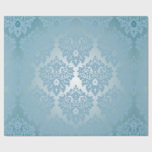 Blauer Damast Geschenkpapier (Flach)