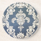 Blauer Damast Getränkeuntersetzer (Vorne)