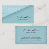 Blauer Damast knöpft BH-/Salon-Visitenkarte Visitenkarte (Vorne/Hinten)