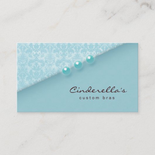 Blauer Damast knöpft BH-/Salon-Visitenkarte Visitenkarte (Vorderseite)