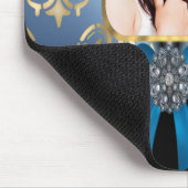 Blauer Damast Mousepad (Ecke)