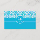 Blauer Damast-personalisierte Adressenänderung Visitenkarte (Rückseite)