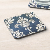 Blauer Damast Untersetzer (Linke Seite)