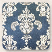 Blauer Damast Untersetzer (Vorderseite)