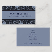 Blauer Damast Visitenkarte (Vorne/Hinten)