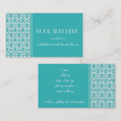 Blauer Damast Visitenkarte (Vorne/Hinten)