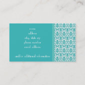 Blauer Damast Visitenkarte (Rückseite)