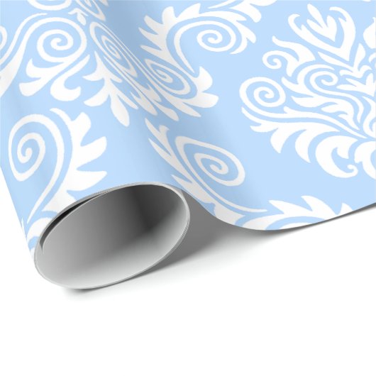 Blauer Damast| Wrackpapier Geschenkpapier (Rolleneckpunkt)