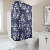 Blauer Damastenmaus Duschvorhang (Beispiel)