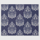 Blauer Damastenmaus Geschenkpapier (Flach)