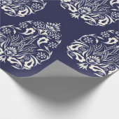 Blauer Damastenmaus Geschenkpapier (Ecke)