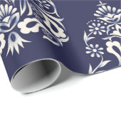 Blauer Damastenmaus Geschenkpapier (Rolleneckpunkt)
