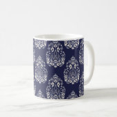 Blauer Damastenmaus Kaffeetasse (VorderseiteRechts)