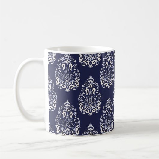 Blauer Damastenmaus Kaffeetasse (Links)