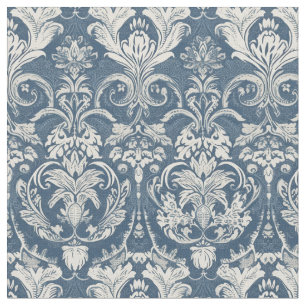 Blauer Damaststoff Stoff