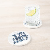 Blauer Dampfzug-Untersetzer Getränkeuntersetzer (Seite)