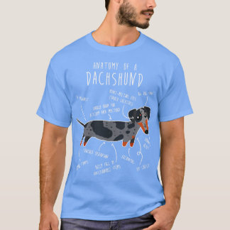 Blauer Dapple-Dachshund-Hundeanatomie T-Shirt