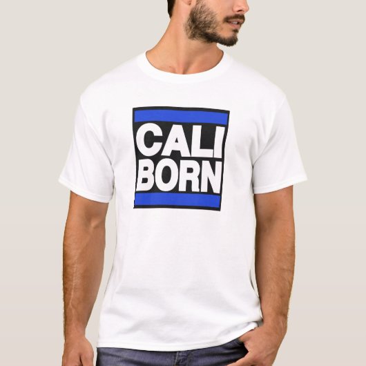 Blauer das Cali der Männer geborener T - Shirt (Vorderseite)