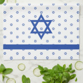 Blauer Davidsstern Blau und Weiß Geschirrtuch (Gefaltet)