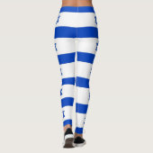 blauer Davidsstern striped Weiß Leggings (Rückseite)